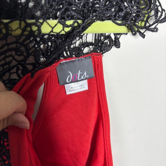 Dots Red Lace Peplum Midi Dress Sz 3X - Picture 5 of 11